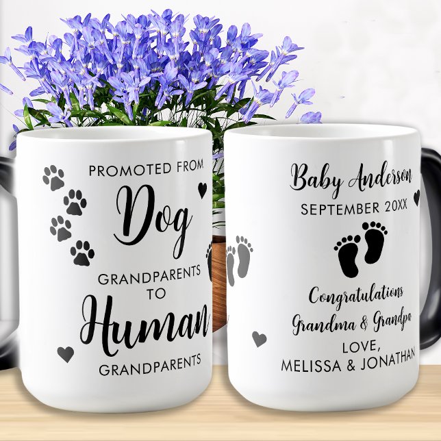 Caneca Mágica Anúncio de Bebê de Cachorro Personalizado para Avó (Criador carregado)