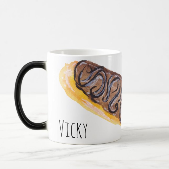 Caneca Mágica Aquarela Eclairs Rosquinhas Divertido Pintado (Esquerda)
