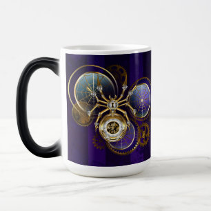 Caneca Mágica Aranha Steampunk no fundo roxo