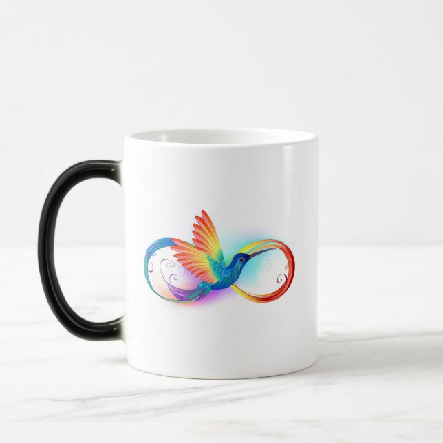 Caneca Mágica Arco-íris Hummingbird com símbolo Infinito (Esquerda)