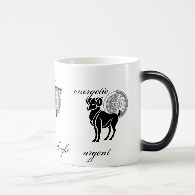 Caneca Mágica Aries personalizáveis traça o estilo grego Zodiac (Direita)