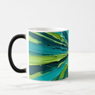 Caneca Mágica Arte abstrata em azul verde