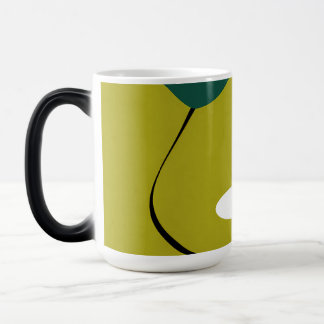 Caneca Mágica Arte Botânica Abstrata Flor de Margarida Minimalis