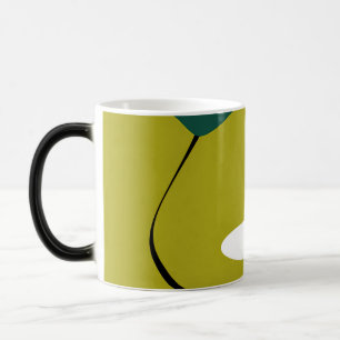 Caneca Mágica Arte Botânica Abstrata Flor de Margarida Minimalis