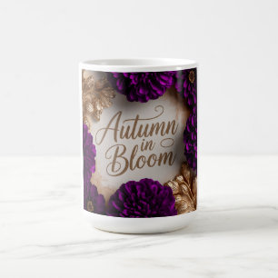 Caneca Mágica Arte de Flat Lay Floral Roxo com Letra em Script p