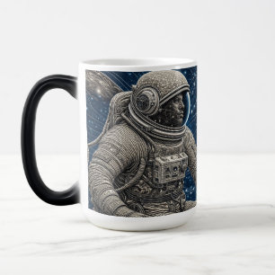 Caneca Mágica Arte de IA Astronauta no Espaço