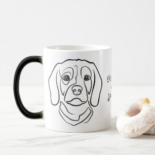 Caneca Mágica Arte de Linha Beagle, Elegância com Atitude