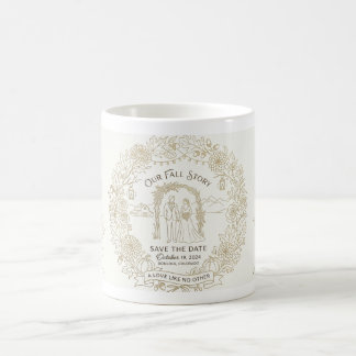 Caneca Mágica Arte de Linha de Casamento de Outono Rústico | Can