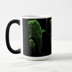Caneca Mágica Arte de Partículas de Tubarão Baleia Radiante