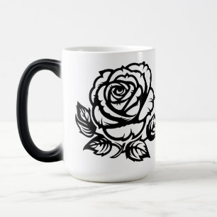 Caneca Mágica Arte de Tatuagem Flash Rosa Flor