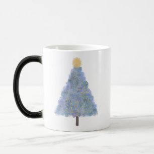 Caneca Mágica Árvore de natal brilhante azul