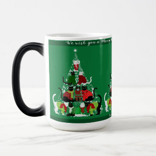 Caneca Mágica Árvore de Natal de Gato Bonito Personalizada