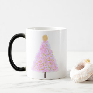 Caneca Mágica Árvore de natal rosa