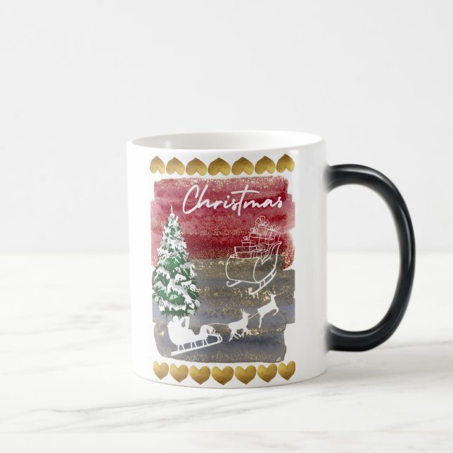 Caneca Mágica Árvores de Natal vintage (Direita)