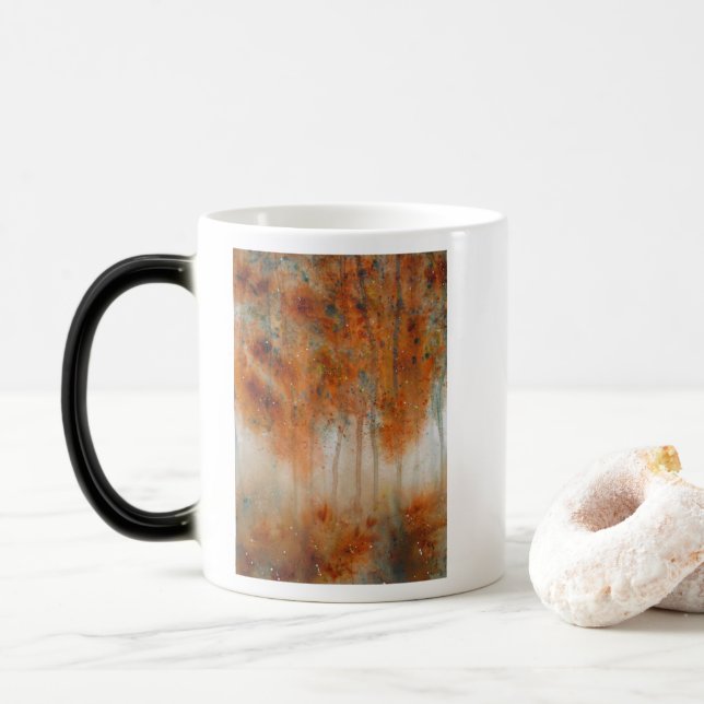Caneca Mágica Autumn Morning Watercolor Impressão (Com Donut)