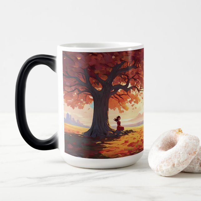 Caneca Mágica Autumn Tree Prayer Girl (Com Donut)