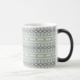 Caneca Mágica Aztec Formas Rpt Padrão Rusts Cream Azul-Teal