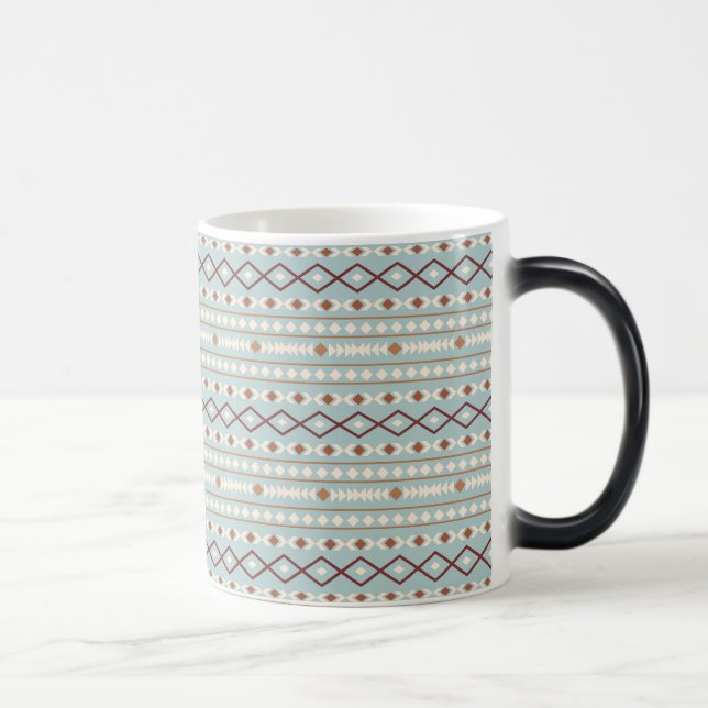 Caneca Mágica Aztec Formas Rpt Padrão Rusts Cream Azul-Teal (Direita)