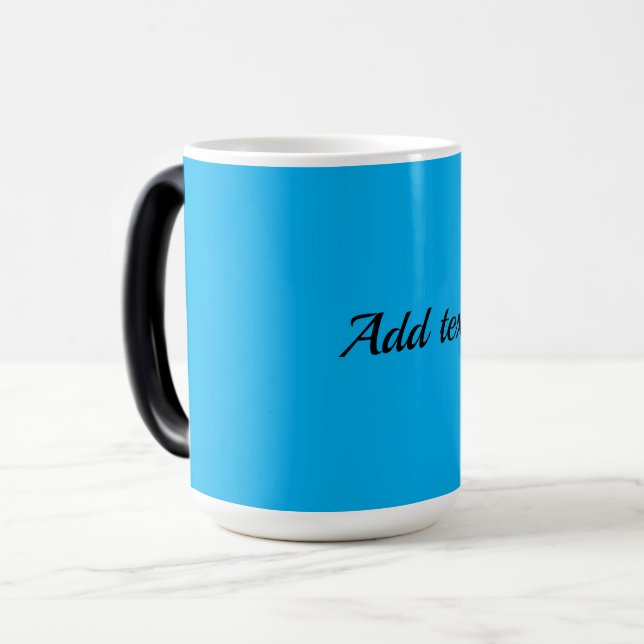 Caneca Mágica Azul, Azul Céu cor TEMPLATE, personalize, (Frente Esquerda)