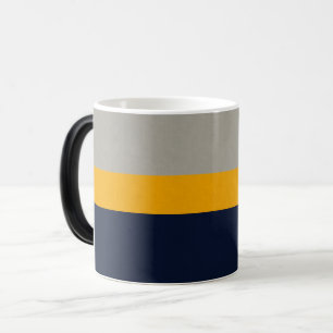 Caneca Mágica Azul Escuro, Amarelo, Cinzas stripteadas