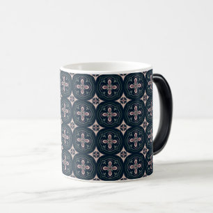 Caneca Mágica Azulejos Geométricos Florais Terrosos