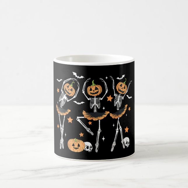 Caneca Mágica Balé Pumpkin Esqueleto Assustador Halloween (Centro)