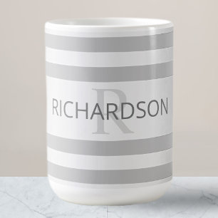 Caneca Mágica Bandas de Ombre Silver Faux Contemporâneas e Cinza