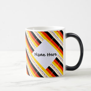 Caneca Mágica Bandeira alemã Deutschland Personalização preta