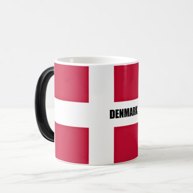 Caneca Mágica Bandeira da Dinamarca (Frente Esquerda)