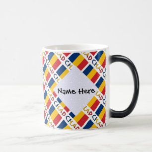 Caneca Mágica Bandeira de Chade em Azulejos com Personalização P