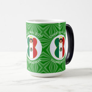 Caneca Mágica Bandeira de Natal Anjo Mexicano Personalizada