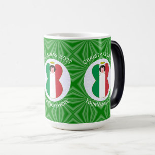 Caneca Mágica Bandeira de Natal Personalizada Anjo Italiano