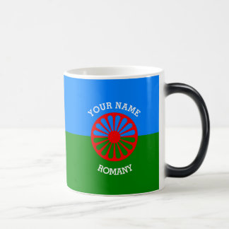 Caneca Mágica Bandeira de viajantes ciganos romanos personalizad