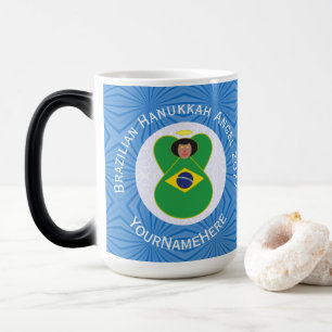Caneca Mágica Bandeira do Anjo do Hanukkah Brasileiro Personaliz