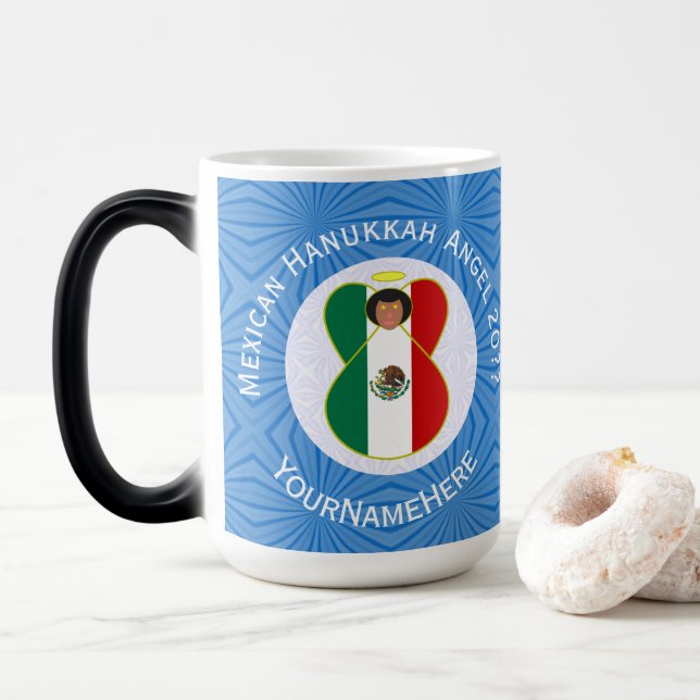 Caneca Mágica Bandeira Mexicana Hanukkah Angel Year Name Magic M (Com Donut)