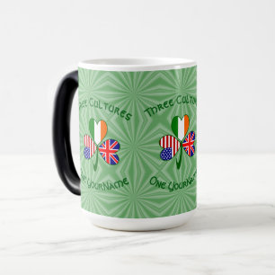 Caneca Mágica Bandeira Personalizada do Trevo Americano Irlandês