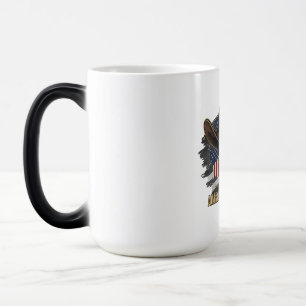 Caneca Mágica Bandeira Vintage Caveira Patriotas Americanos