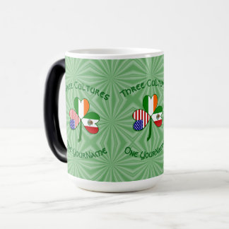 Caneca Mágica Bandeiras Mexicano Irlandês Americano Shamrock Seu
