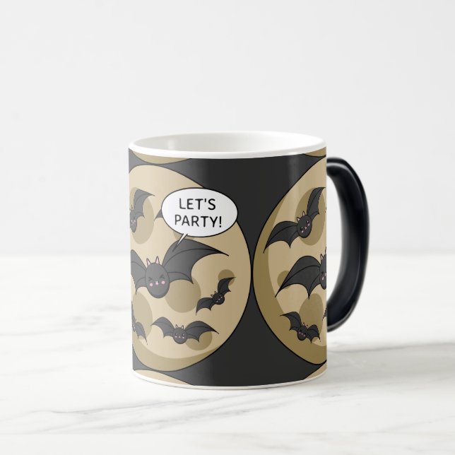Caneca Mágica Bats com festa na lua cheia (Frente Esquerda)