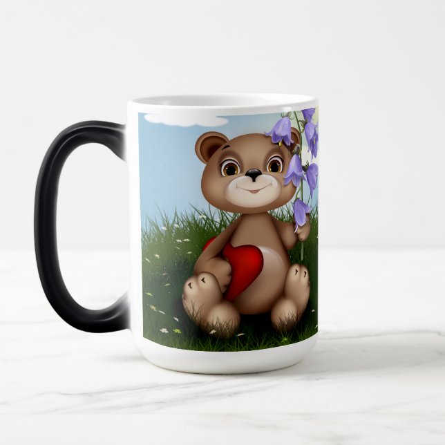 Caneca Mágica Bear Holding Bouquet Flower-30926 (Esquerda)
