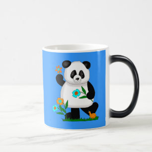 Caneca Mágica Bebês Crianças Panda Com Flores 2