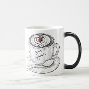 Caneca Mágica Bebida de arte latina, desenhada à mão