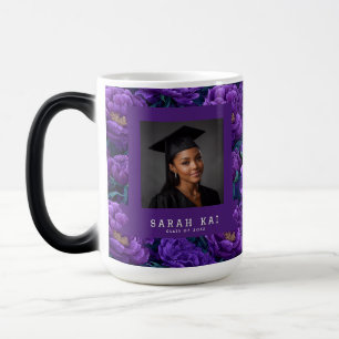 Caneca Mágica Belas Peônias Florais Graduado Café