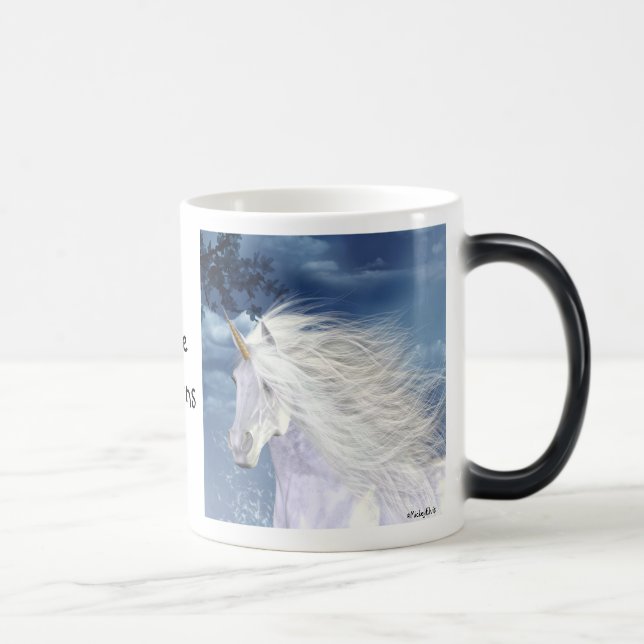 Caneca Mágica Beleza do branco do unicórnio (Direita)