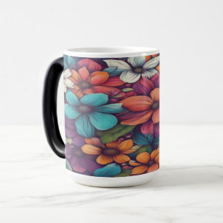 Caneca Mágica Belo Abstrato Floral #2929 -