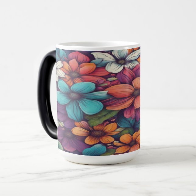 Caneca Mágica Belo Abstrato Floral #2929 - (Frente Esquerda)