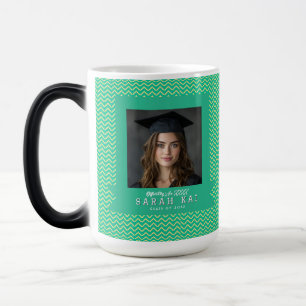 Caneca Mágica Belo Padrão Zig Zag Graduado Café
