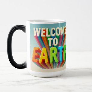 Caneca Mágica "Bem-vindo à Copa da Terra - Estilo Planetário"