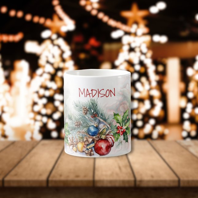 Caneca Mágica Berries de Natal Personalizados e Fosco Wreath (Criador carregado)