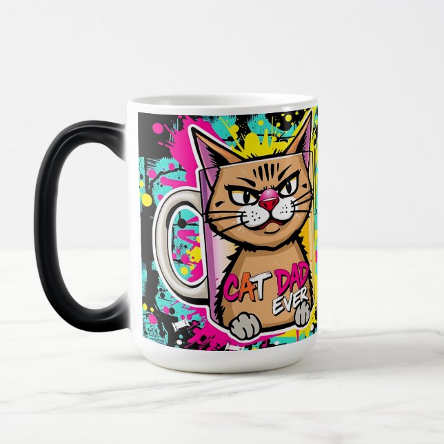 Caneca Mágica Best Cat Dad Ever – Urban Whisker King Mug (Esquerda)